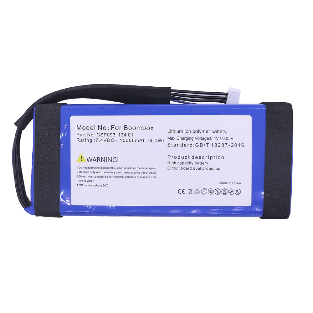 Replacement Battery for JBL Boombox 1/2/3, 7.4 V/7.26 V 10000mAh–10400mAh, Kompatibilní s GSP0931134 01, SUN-INTE-213, SUN-INTE-268, Baterie pro Bluetooth reproduktor