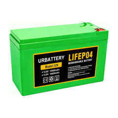 12V 10Ah / 16Ah Litium LiFePO4 djupcykelbatteri, 2000+ cykler uppladdningsbart batteri för sol-/vindkraft, liten UPS, belysning, Power Wheels, fiskesökare med mera, inbyggd 10A BMS