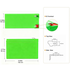 12V 10Ah / 16Ah Litium LiFePO4 djupcykelbatteri, 2000+ cykler uppladdningsbart batteri för sol-/vindkraft, liten UPS, belysning, Power Wheels, fiskesökare med mera, inbyggd 10A BMS