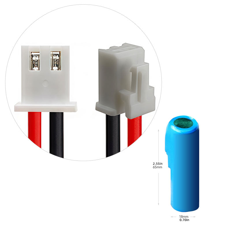 Li-ion 3,7V 2200-3200MAH 1P 18650 Litiumbatteripakke med ledningskontakt