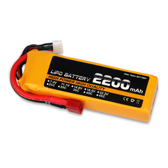 LiPo-batteripakke 25C 2200mAh 2S 7,4V med T-plugg/XT60 for RC-bil, båt, lastebil, helikopter, fly