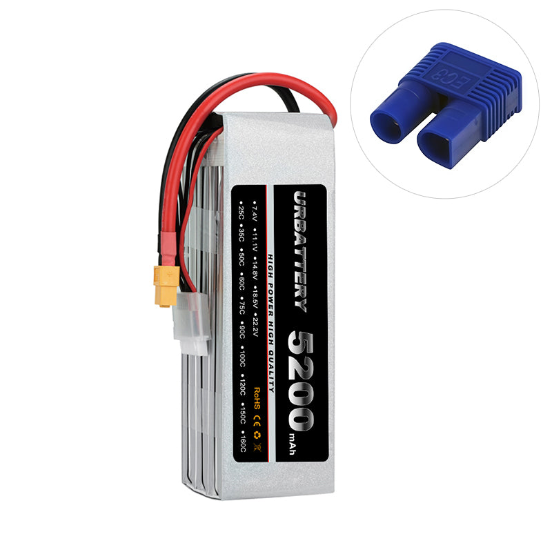 5200mAh 4S 14,8 V LiPo pack, 35C/50C/70C/100C – dlouhá výdrž & silný nástup pro RC auta/trucky/letadla/drony (JST-XH balanční konektor, články třídy A)
