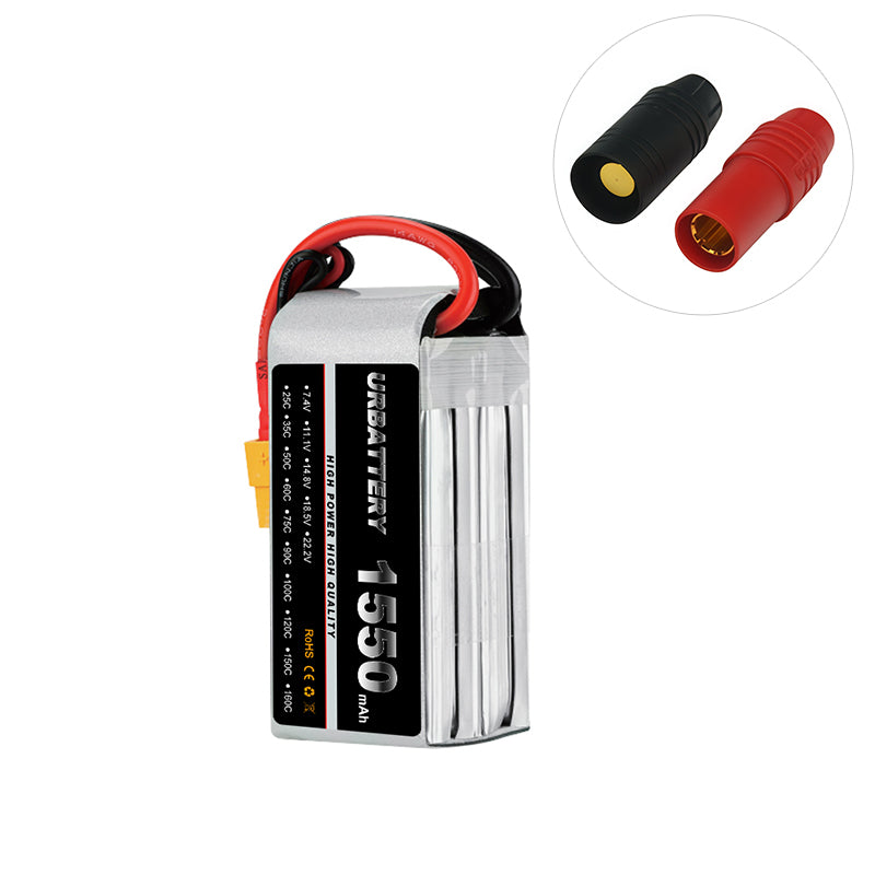 LiPo akumulátor 2S 1500mAh 7,4V (25C–120C) s konektorem Deans T, Soft Pack, pro FPV drony a RC auta/lodě/letadla