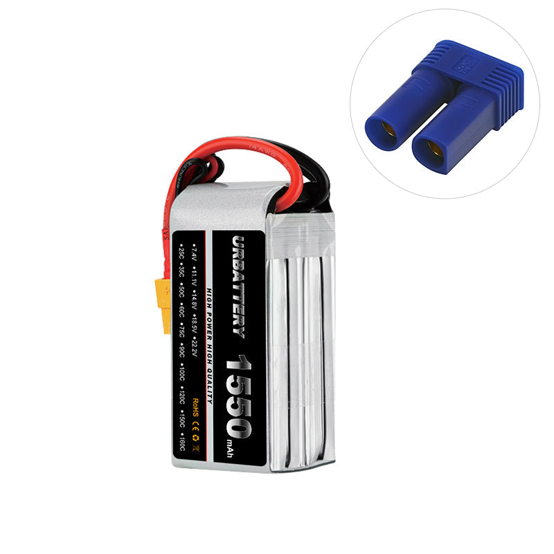 LiPo akumulátor 2S 1500mAh 7,4V (25C–120C) s konektorem Deans T, Soft Pack, pro FPV drony a RC auta/lodě/letadla