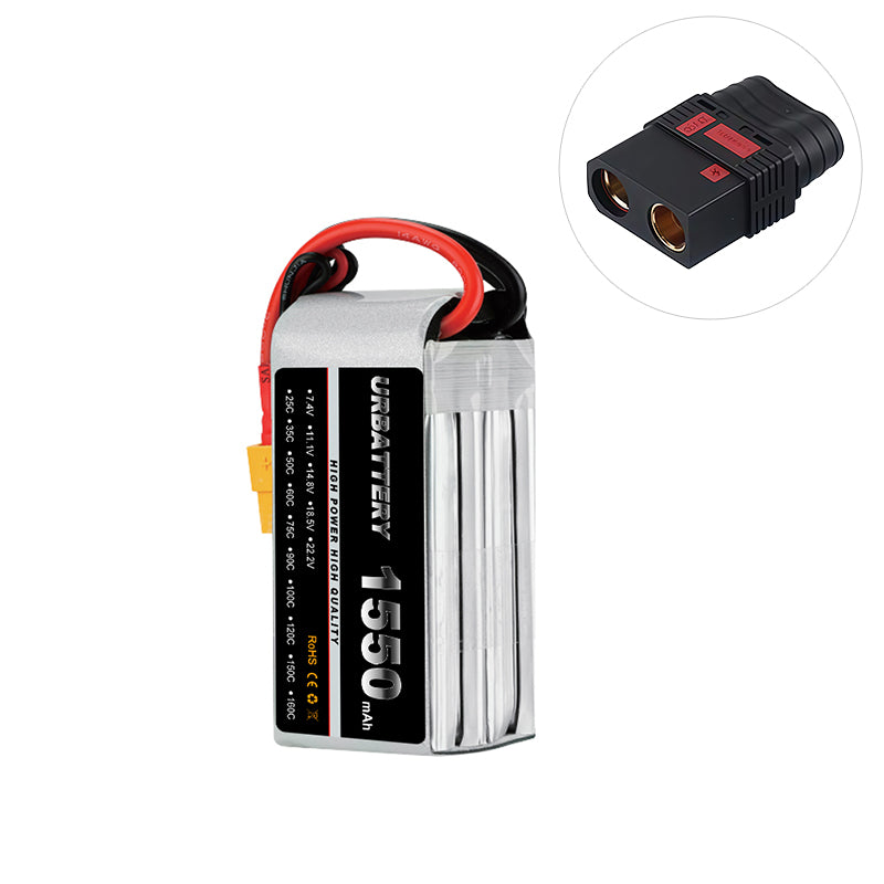 LiPo akumulátor 2S 1500mAh 7,4V (25C–120C) s konektorem Deans T, Soft Pack, pro FPV drony a RC auta/lodě/letadla